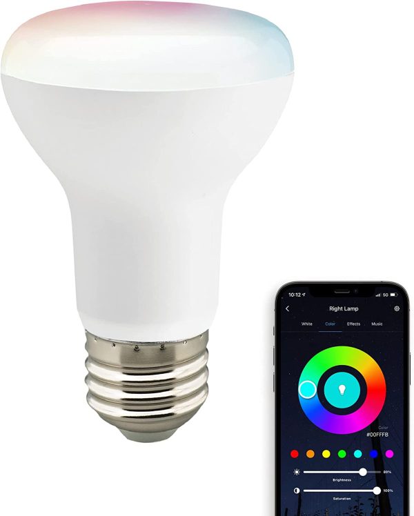 WiFi-Control R20 LED Color-Changing and Tunable White Smart Light Bulb, 6 Watts